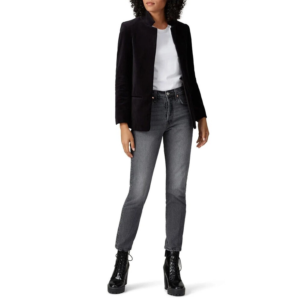 Zadig & Voltaire Volly Velour Blazer Black Women's M/L Luxe Velvet Chic Tailored